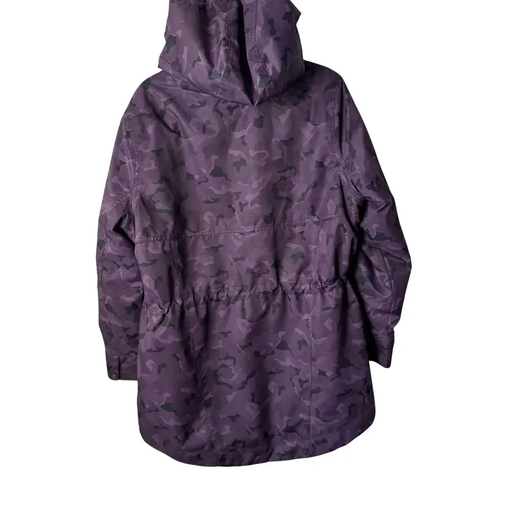 Obermeyer Celestia Ski Jacket Women’s Plus Size 18 Purple Camo Fleece Hood - Picture 4 of 13
